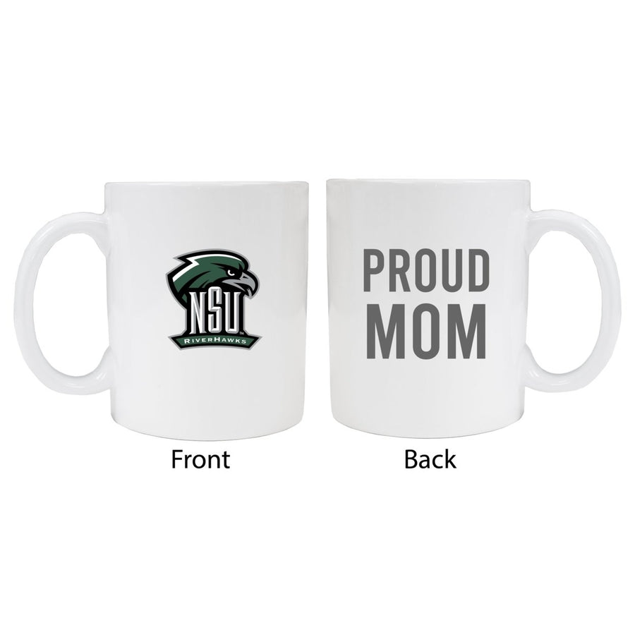 Northeastern State University Riverhawks Proud Mom Ceramic Coffee Mug - White Image 1