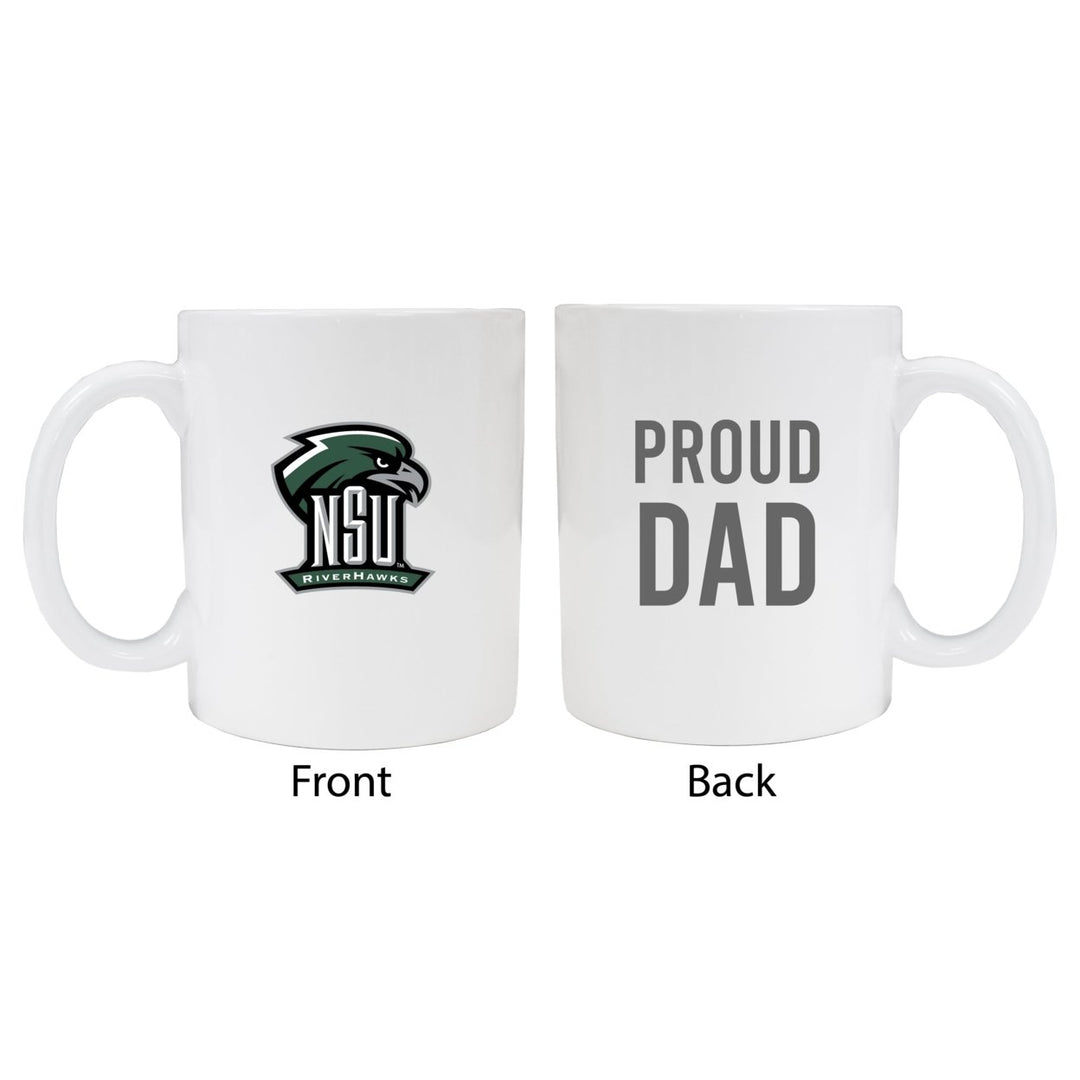 Northeastern State University Riverhawks Proud Dad Ceramic Coffee Mug - White Image 1