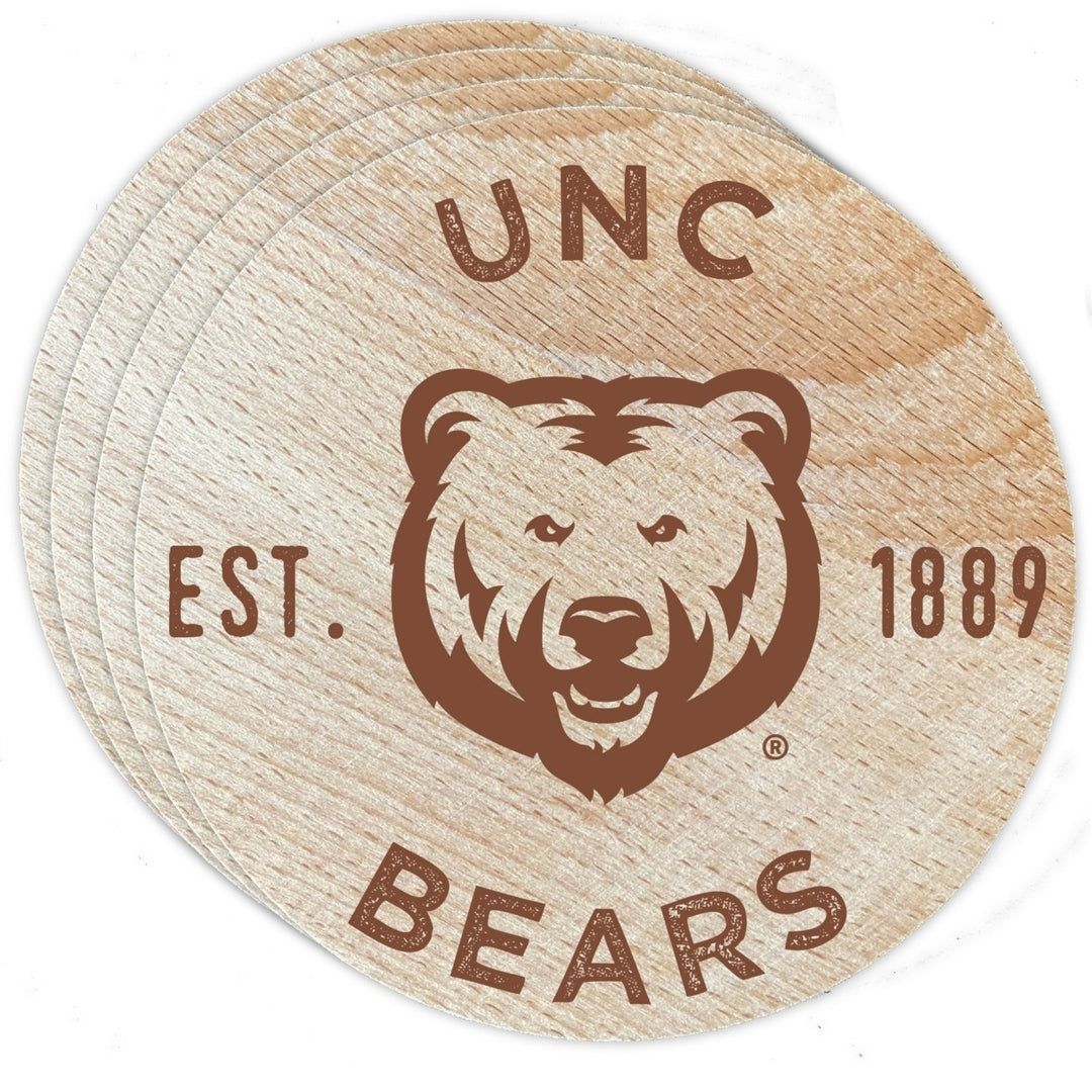 Northern Colorado Bears Officially Licensed Wood Coasters (4-Pack) - Laser Engraved Never Fade Design Image 1