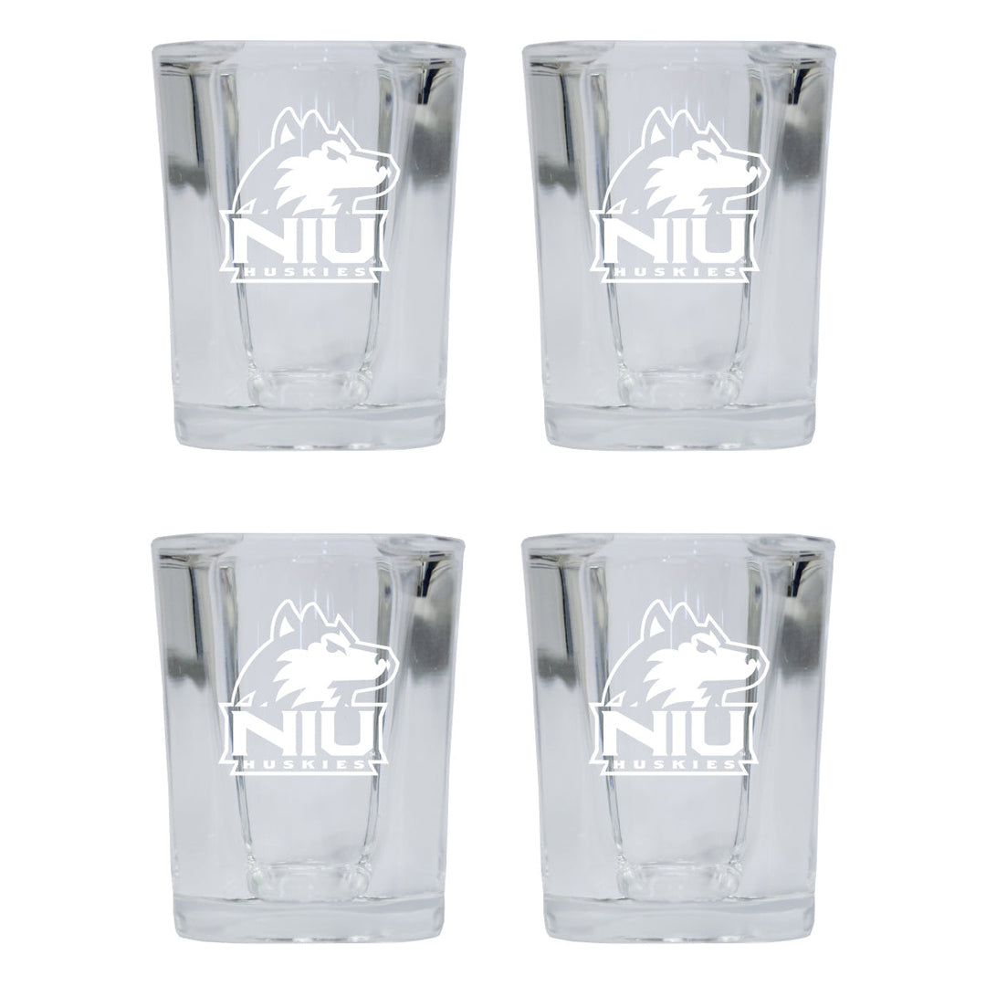 Northern Illinois Huskies NCAA Collectors Edition 2oz Square Shot Glass - Laser Etched Logo 4-Pack Image 1