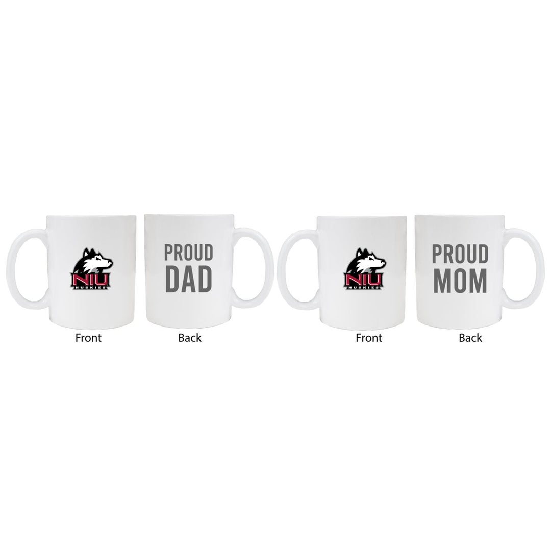 Northern Illinois Huskies Proud Mom And Dad White Ceramic Coffee Mug 2 pack (White) Image 1