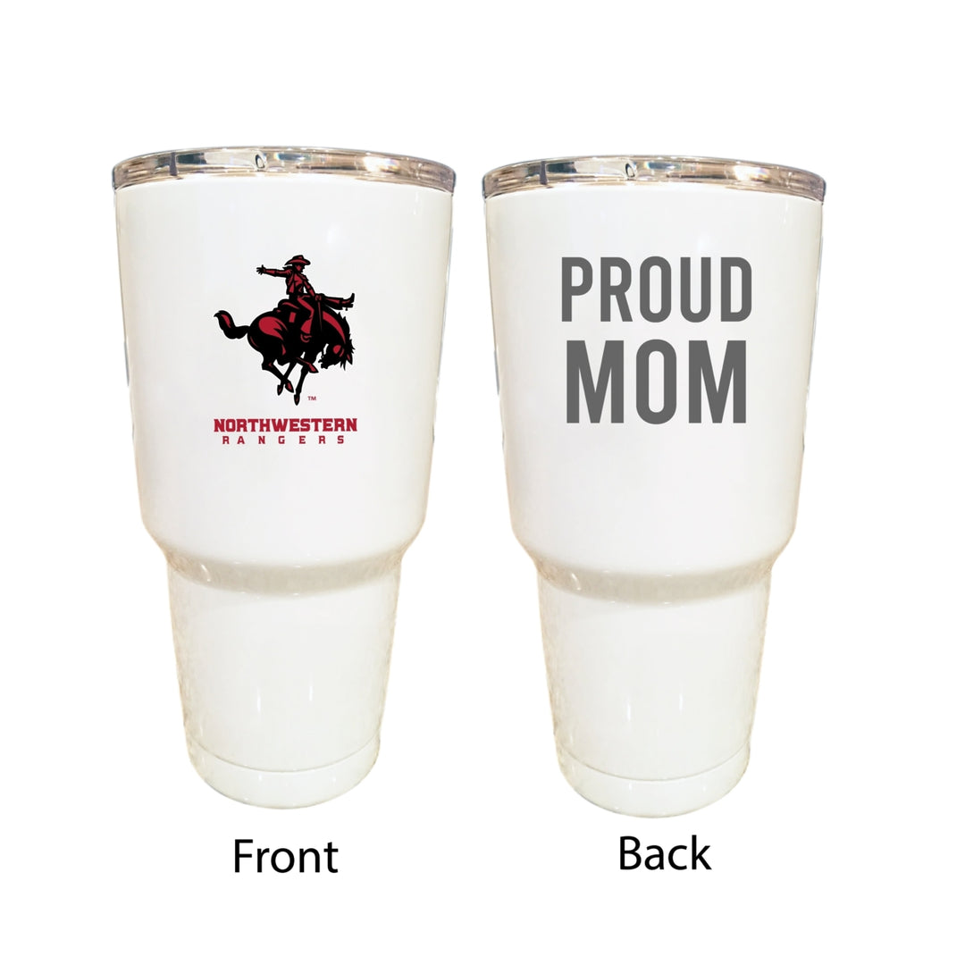 Northwestern Oklahoma State University Proud Mom 24 oz Insulated Stainless Steel Tumblers Choose Your Color. Image 1