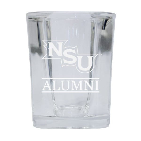 Northwestern State Demons Alumni Etched Square Shot Glass Image 1