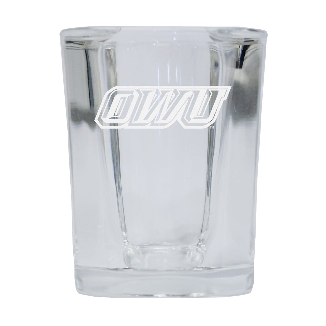 Ohio Wesleyan University NCAA Collectors Edition 2oz Square Shot Glass - Laser Etched Logo Image 1