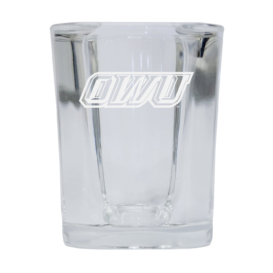 Ohio Wesleyan University NCAA Collectors Edition 2oz Square Shot Glass - Laser Etched Logo Image 1