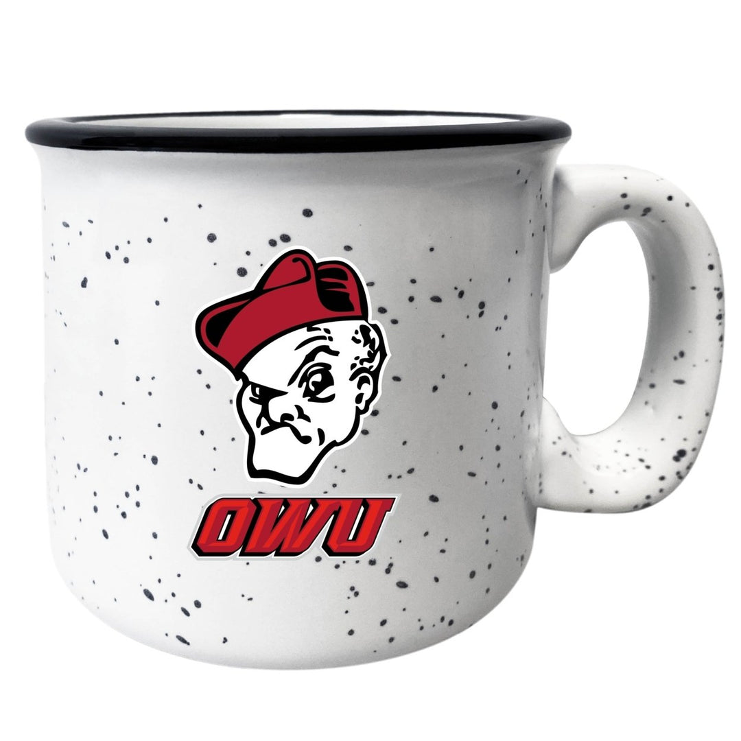 Ohio Wesleyan University 8 oz Speckled Ceramic Camper Coffee Mug White (White). Image 1