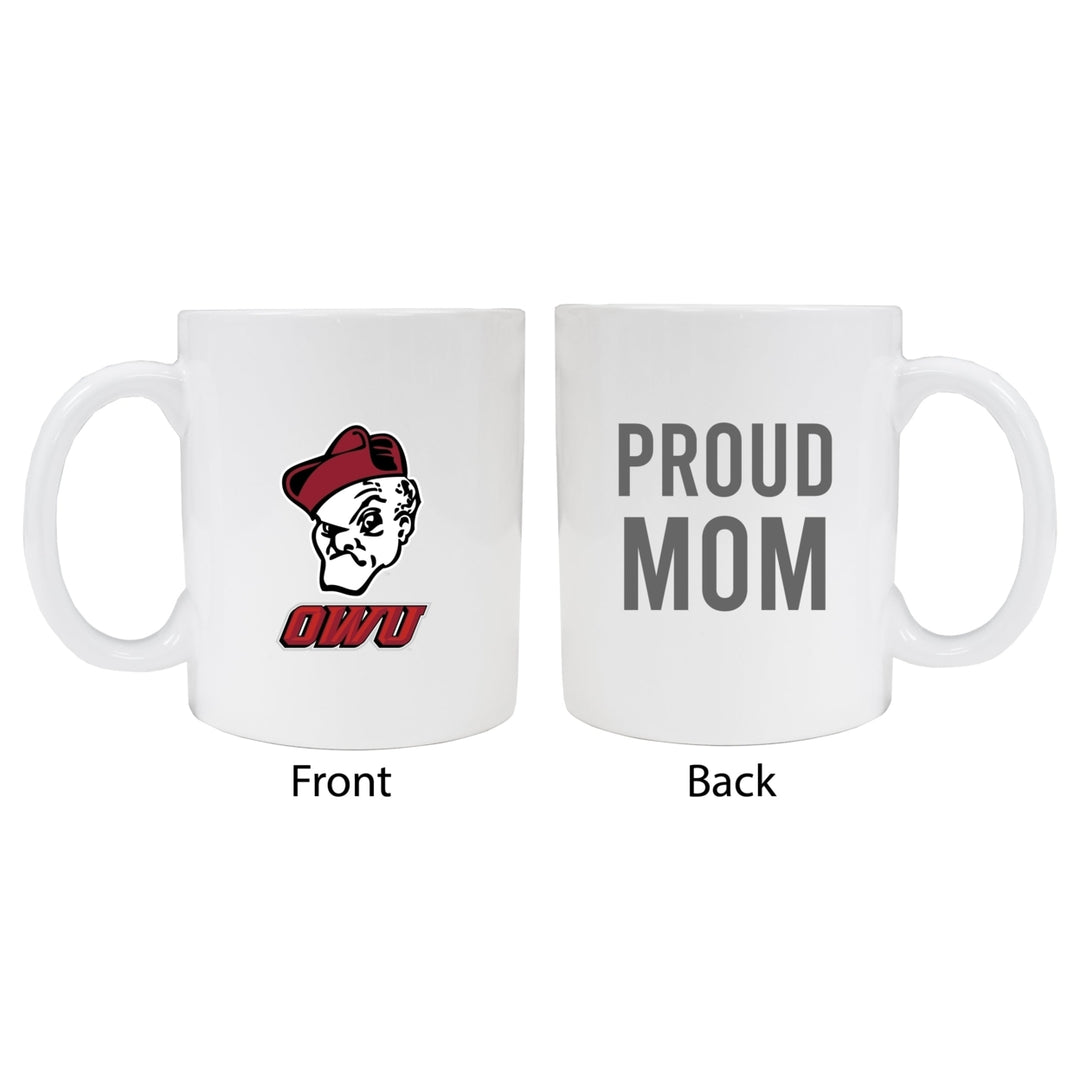 Ohio Wesleyan University Proud Mom Ceramic Coffee Mug - White Image 1