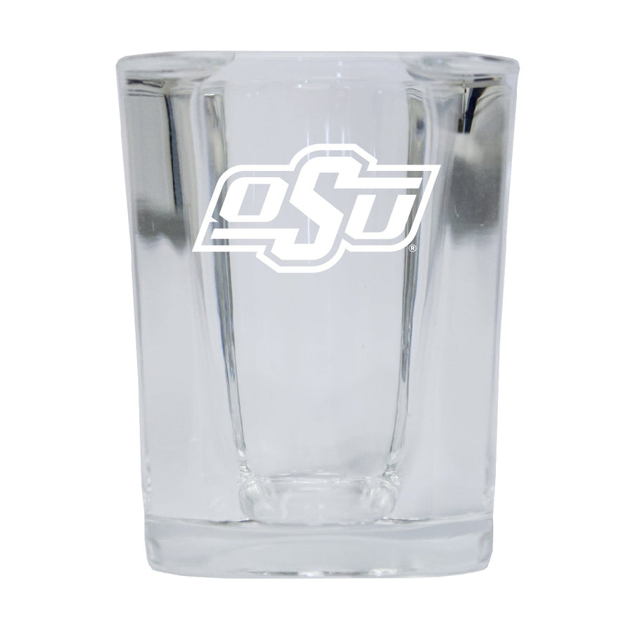 Oklahoma State Cowboys 2 Ounce Square Shot Glass laser etched logo Design Image 1
