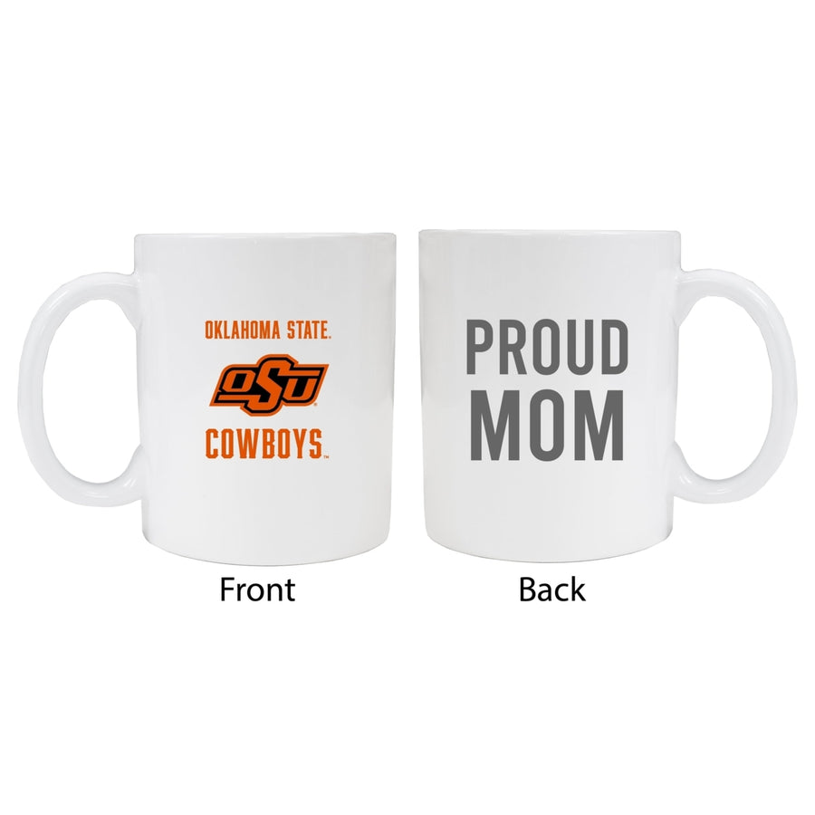 Oklahoma State Cowboys Proud Mom Ceramic Coffee Mug - White (2 Pack) Image 1