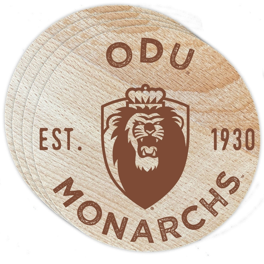 Old Dominion Monarchs Officially Licensed Wood Coasters (4-Pack) - Laser Engraved Never Fade Design Image 1