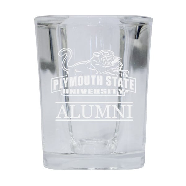 NCAA Plymouth State University Alumni 2oz Laser Etched Square Shot Glass Image 1