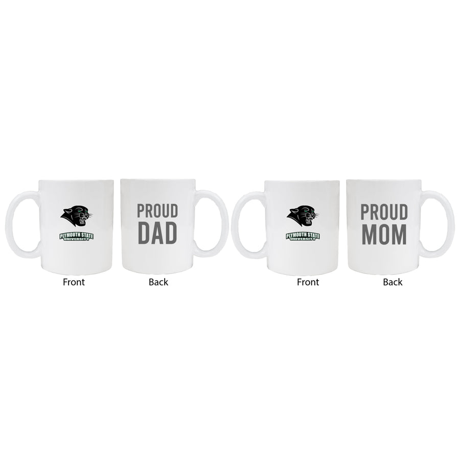 Plymouth State University Proud Mom And Dad White Ceramic Coffee Mug 2 pack (White) Image 1