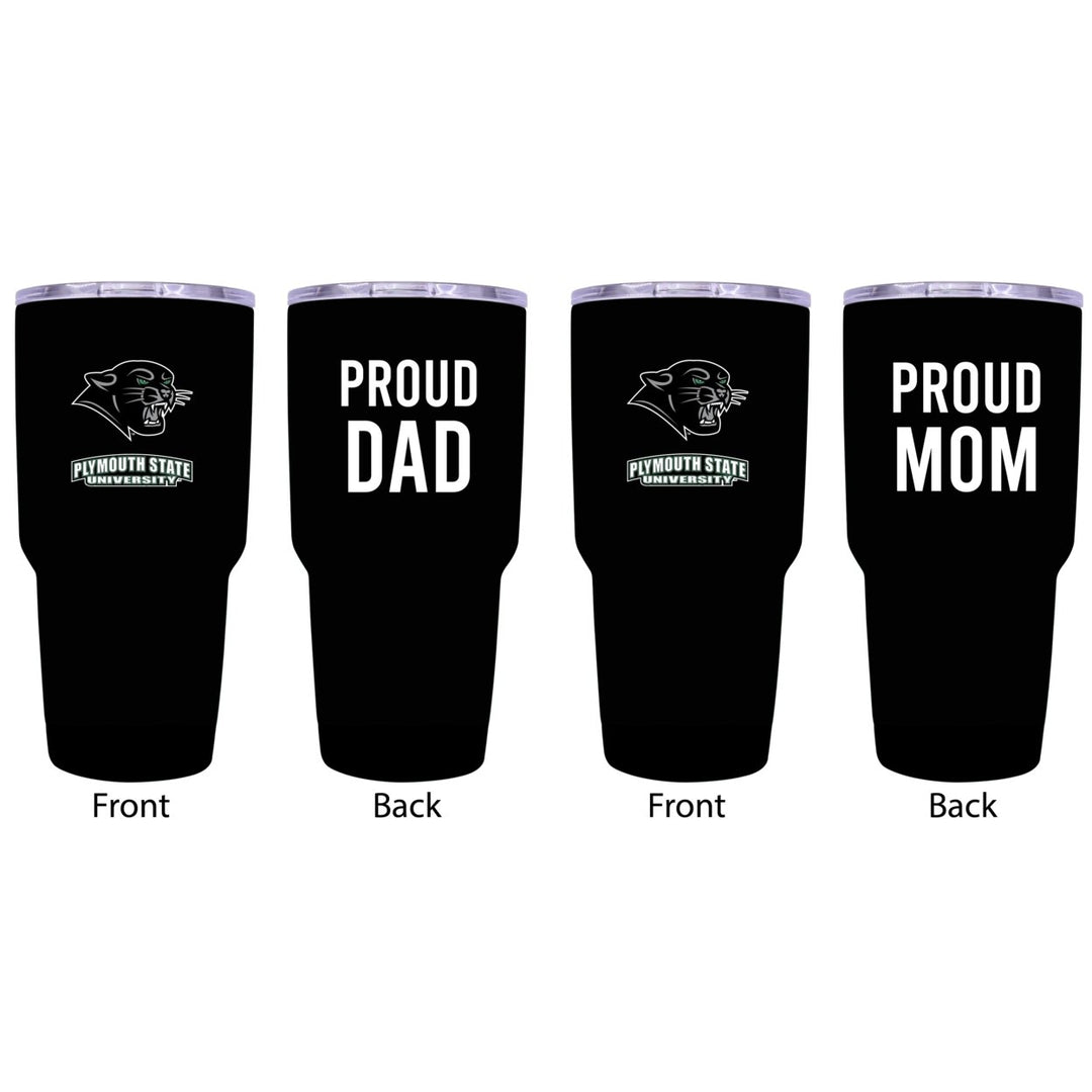 Plymouth State University Proud Parent 24 oz Insulated Tumblers Set - Black Mom and Dad Edition Image 1