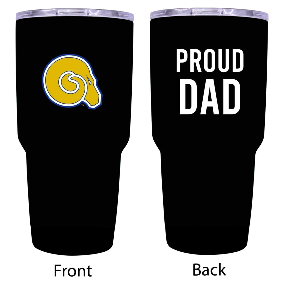 R and R Imports Albany State University Proud Dad 24 oz Insulated Stainless Steel Tumblers Black. Image 1