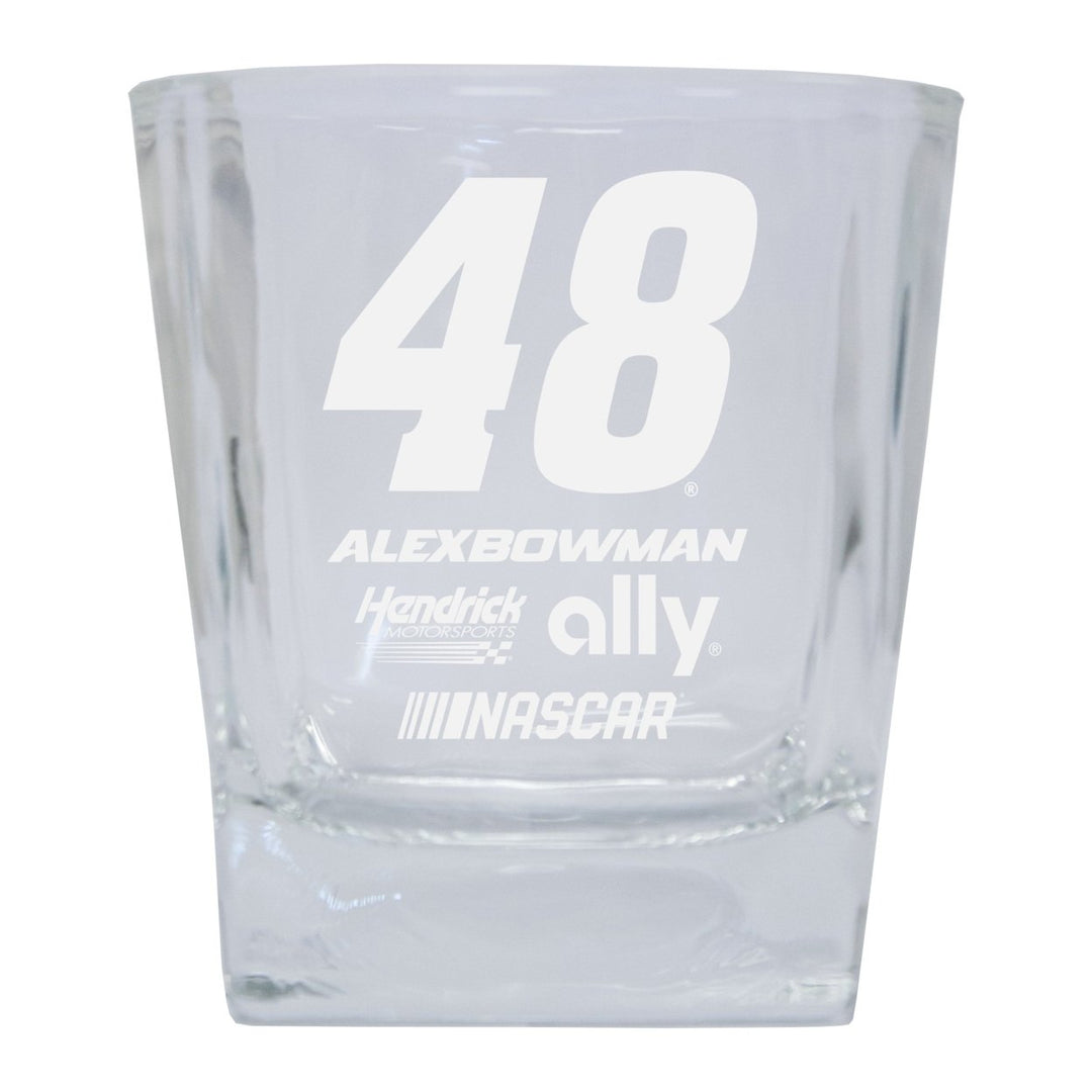 R and R Imports Alex Bowman 48 NASCAR Cup Series Etched 5 oz Shooter Glass 2-Pack Image 1