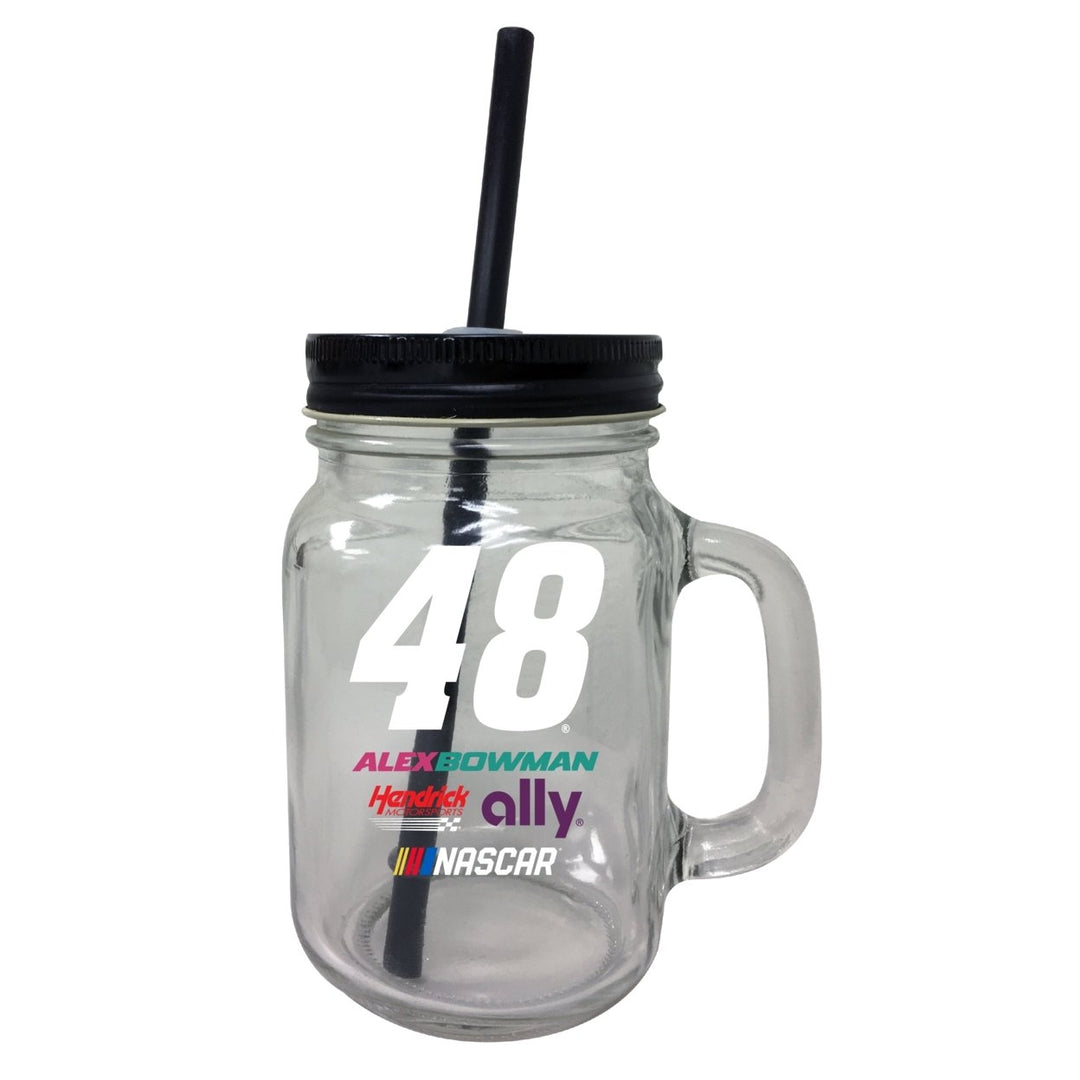 R and R Imports Alex Bowman 48 NASCAR Mason Jar Tumbler 2-Pack Image 1