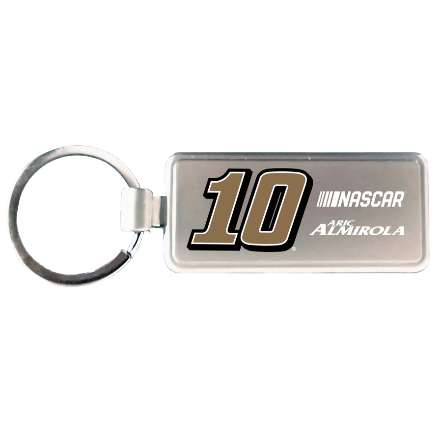 R and R Imports Aric Almirola 10 NASCAR Metal Keychain Image 1