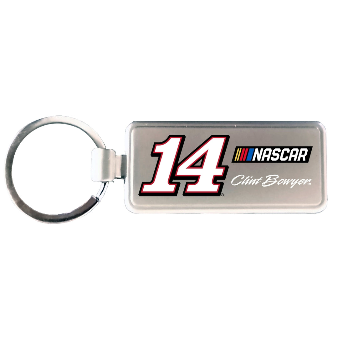 R and R Imports CB Clint Bowyer 14 NASCAR Metal Keychain Image 1