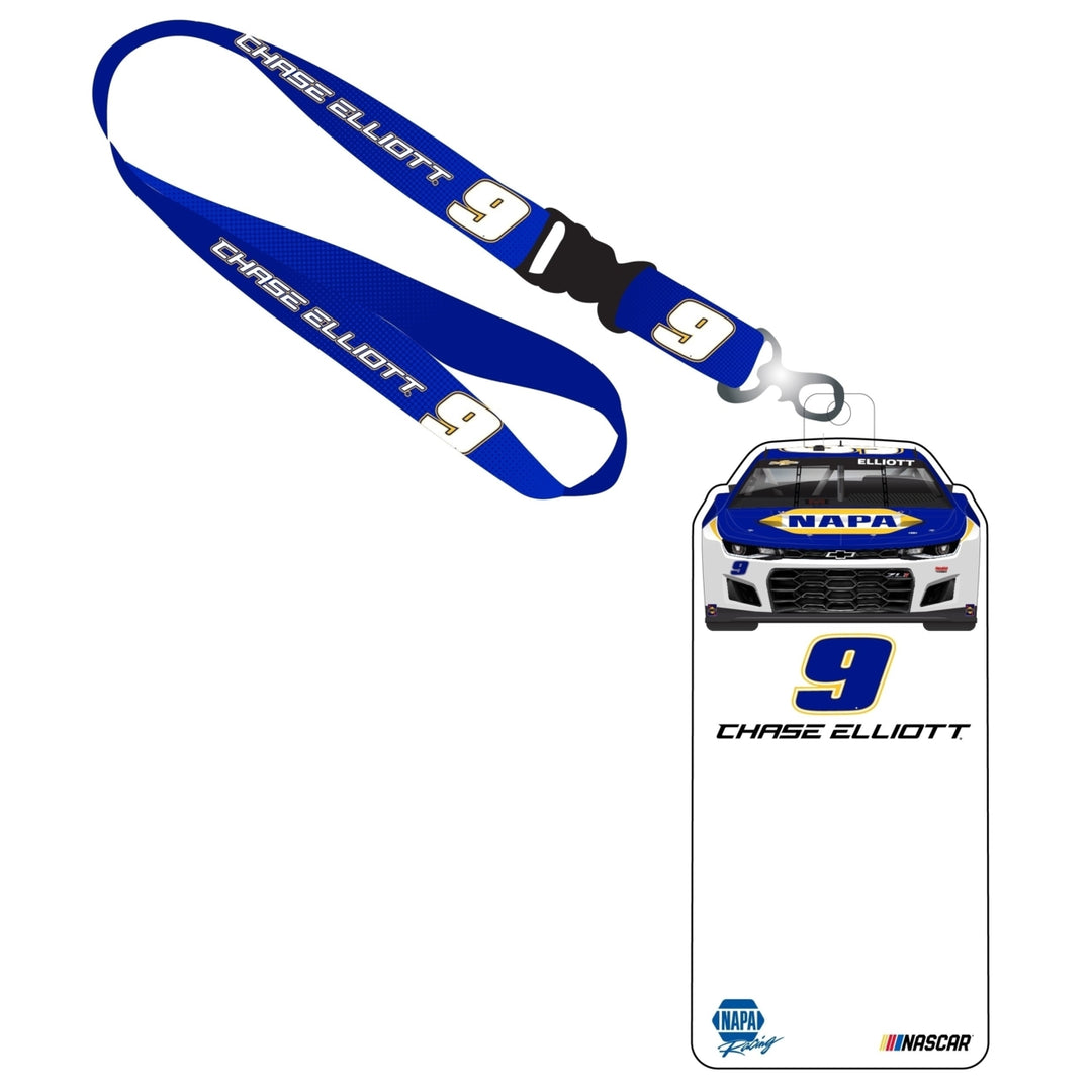 R and R Imports Chase Elliott 9 Nascar Credential Holder with Lanyard  for 2022 Image 1