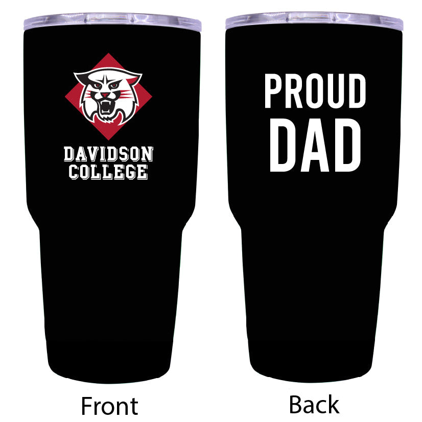 R and R Imports Davidson College Proud Dad 24 oz Insulated Stainless Steel Tumblers Black. Image 1