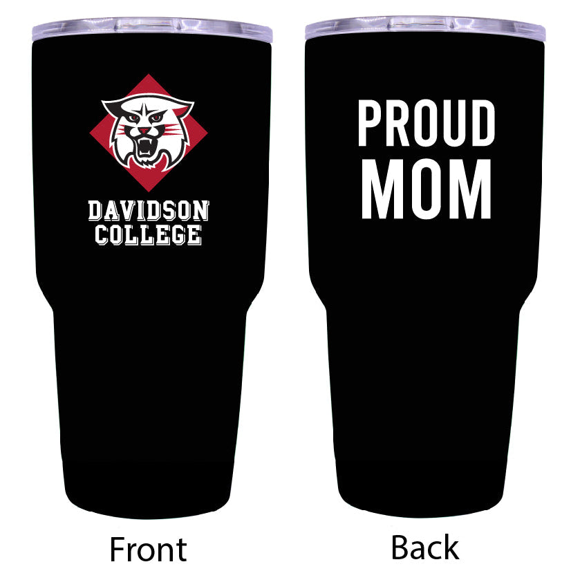 R and R Imports Davidson College Proud Mom 24 oz Insulated Stainless Steel Tumblers Black. Image 1