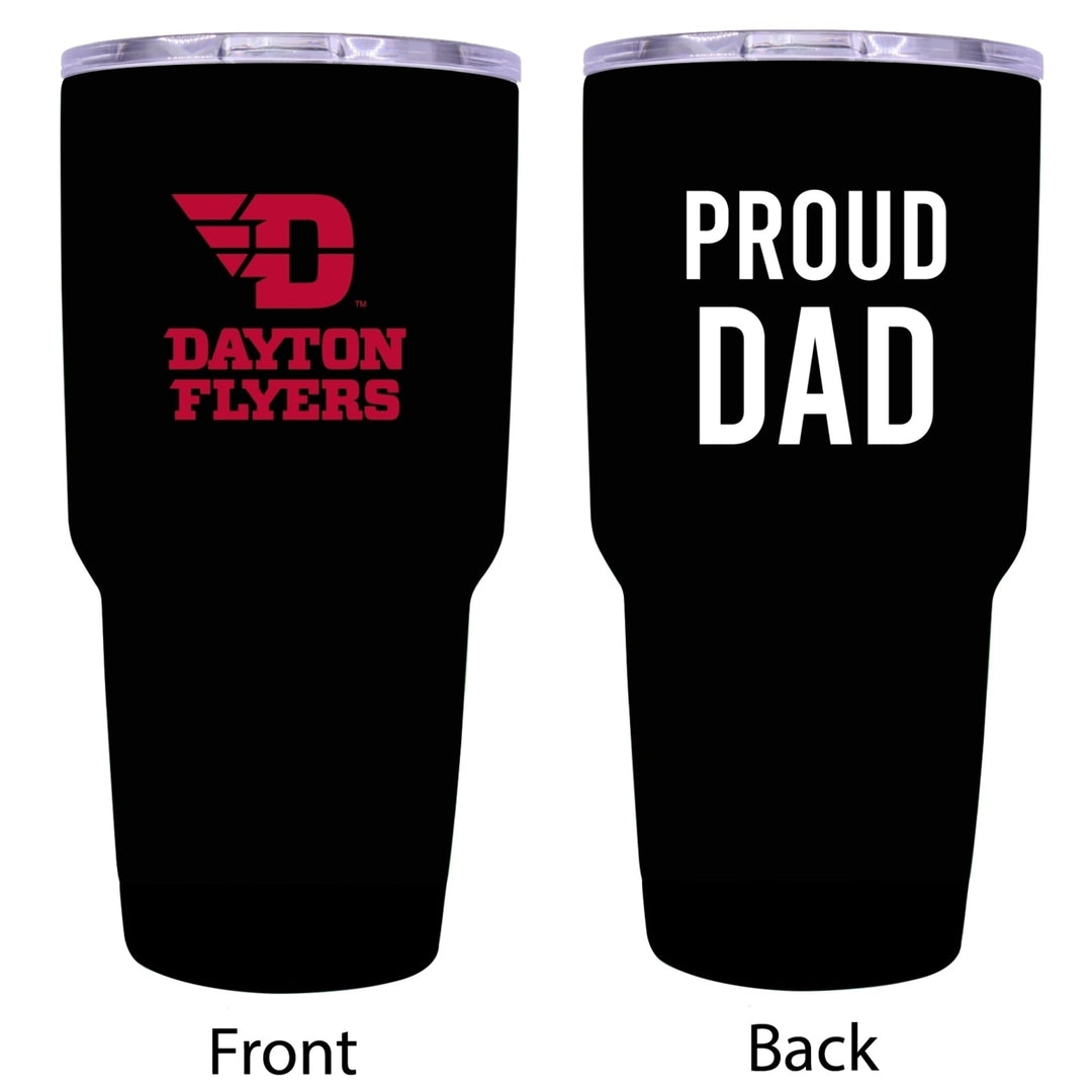 R and R Imports Dayton Flyers Proud Dad 24 oz Insulated Stainless Steel Tumblers Black. Image 1