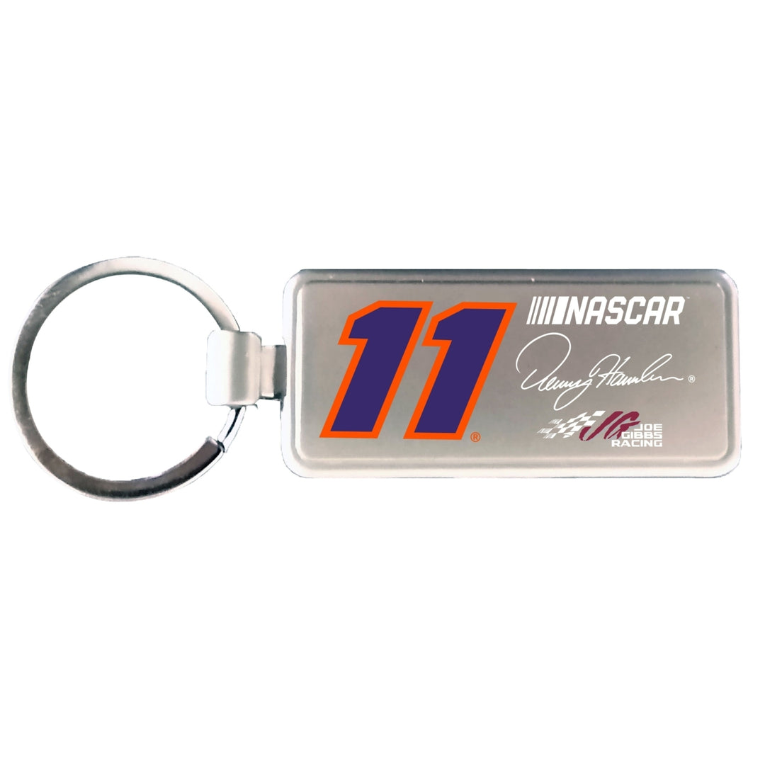 R and R Imports DH Denny Hamlin 11 NASCAR Metal Keychain Image 1