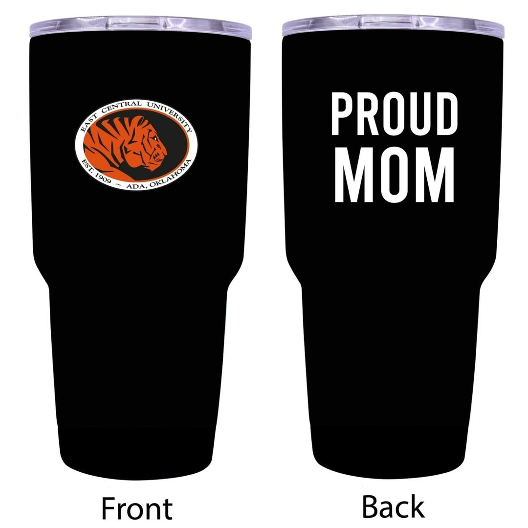 R and R Imports East Central University Tigers Proud Mom 24 oz Insulated Stainless Steel Tumblers Black. Image 1