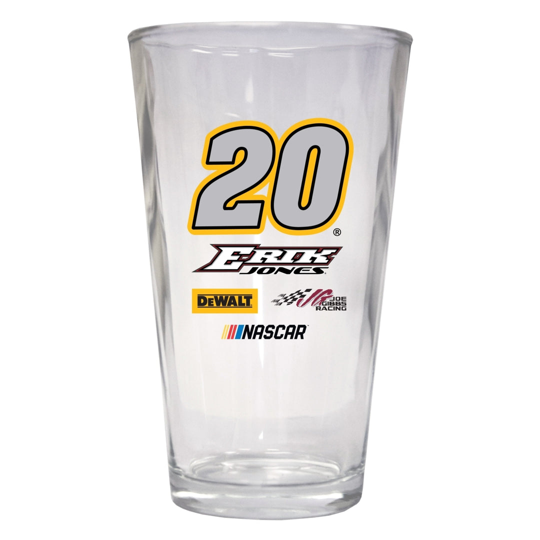 Erik Jones 20 NASCAR Pint Glass for 2020 Image 1