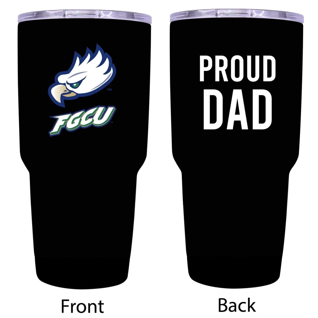 R and R Imports Florida Gulf Coast Eagles Proud Dad 24 oz Insulated Stainless Steel Tumblers Black. Image 1