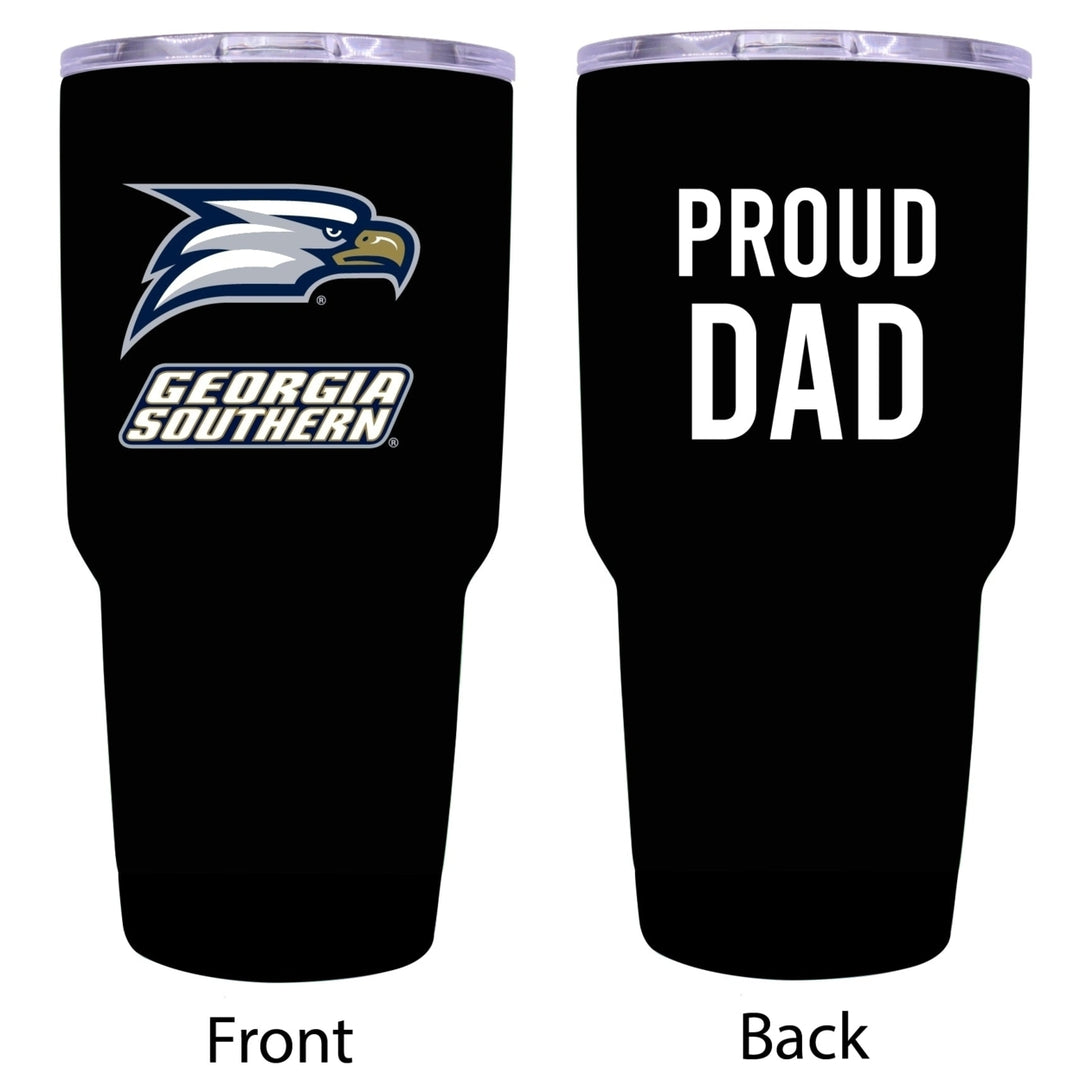 R and R Imports Georgia Southern Eagles Proud Dad 24 oz Insulated Stainless Steel Tumblers Black. Image 1