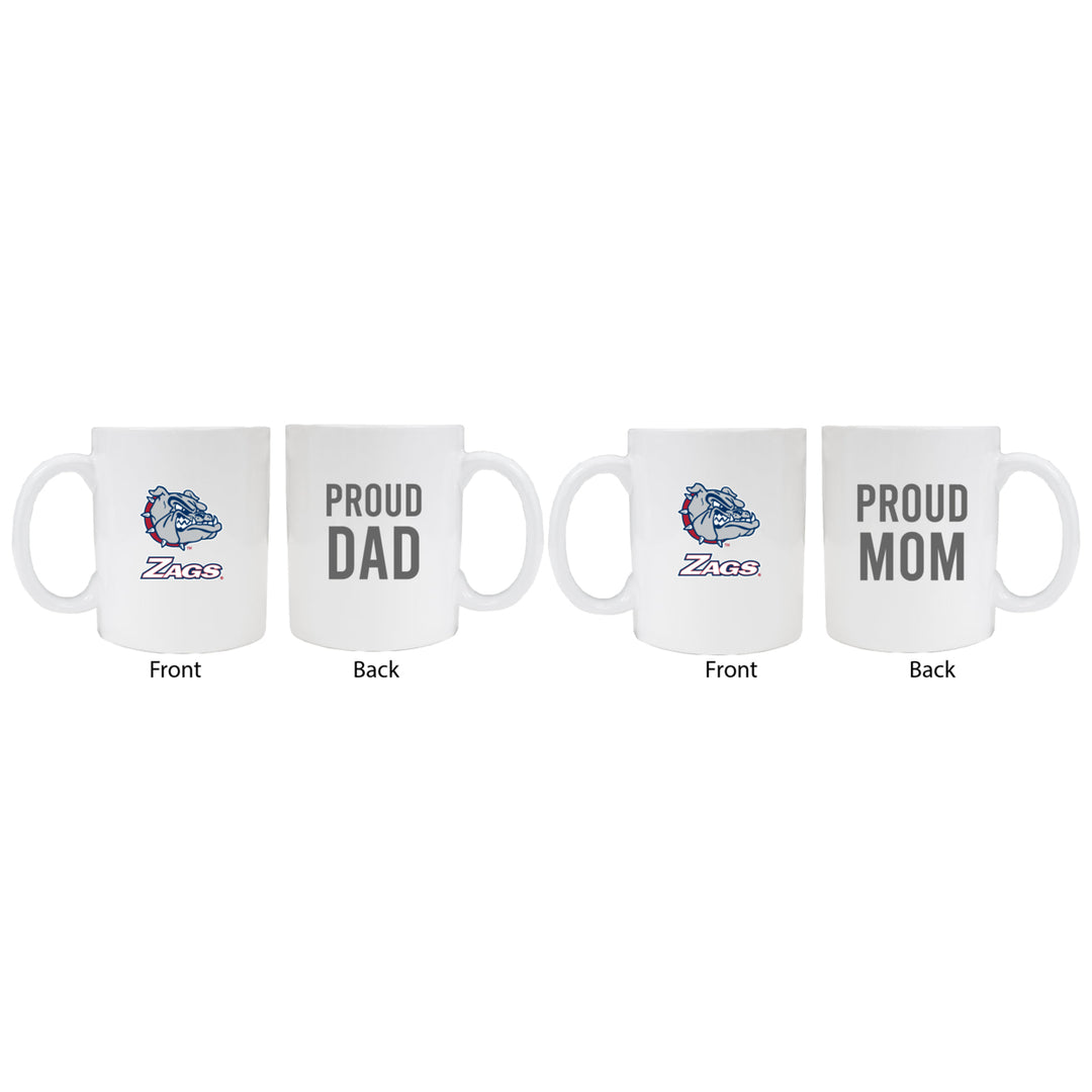 Gonzaga Bulldogs Proud Mom And Dad White Ceramic Coffee Mug 2 pack (White) Image 1