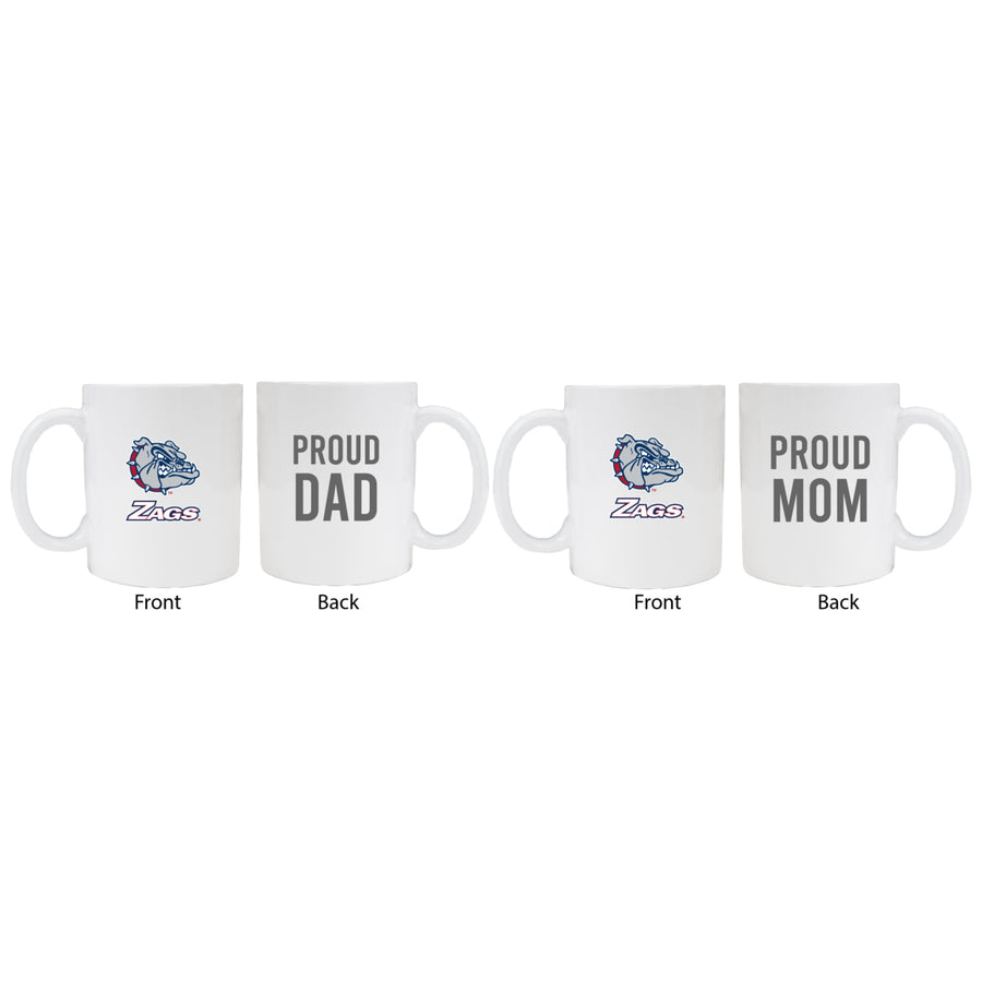 Gonzaga Bulldogs Proud Mom And Dad White Ceramic Coffee Mug 2 pack (White) Image 1