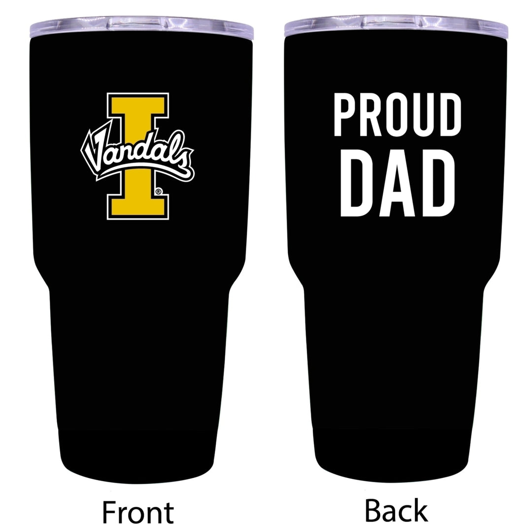 R and R Imports Idaho Vandals Proud Dad 24 oz Insulated Stainless Steel Tumblers Black. Image 1