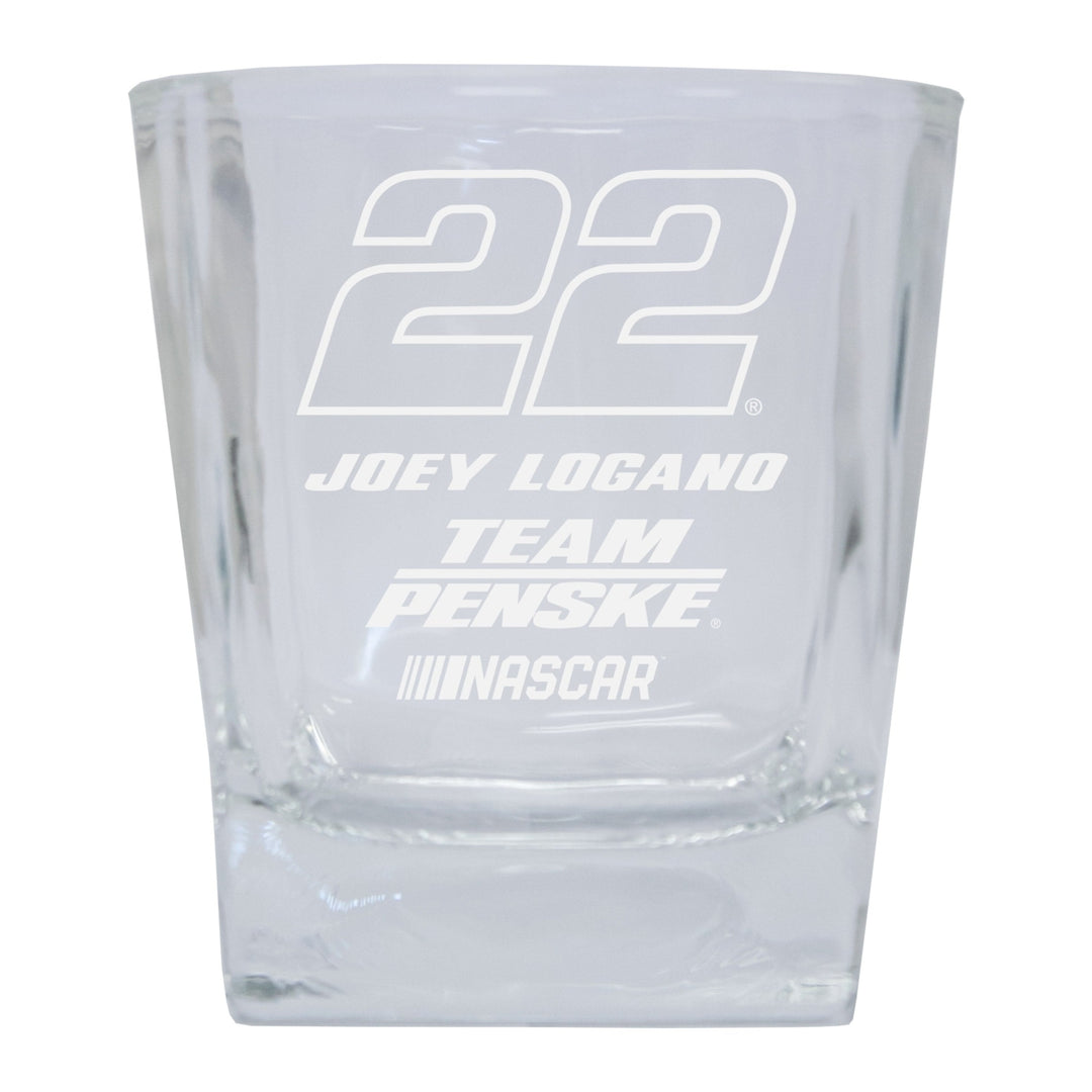 R and R Imports Joey Logano #22 NASCAR Cup Series Etched 5 oz Shooter Glass 2-Pack Image 1