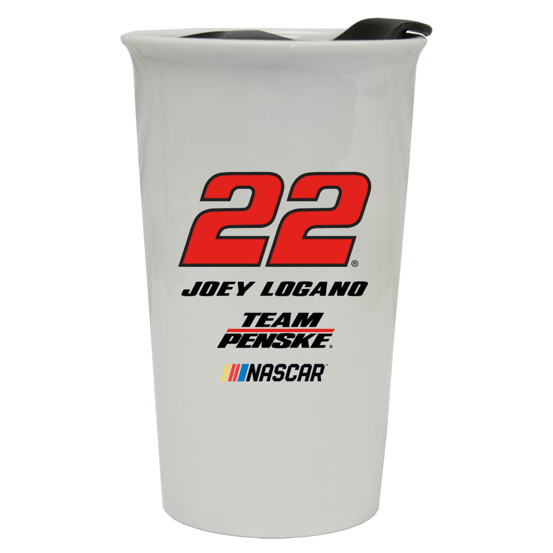 R and R Imports Joey Logano #22 NASCAR Double Walled Ceramic Tumbler New for 2020 Image 1