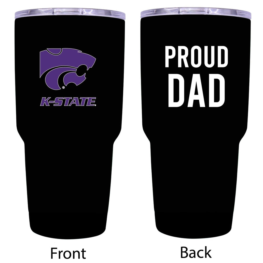 R and R Imports Kansas State Wildcats Proud Dad 24 oz Insulated Stainless Steel Tumblers Black. Image 1