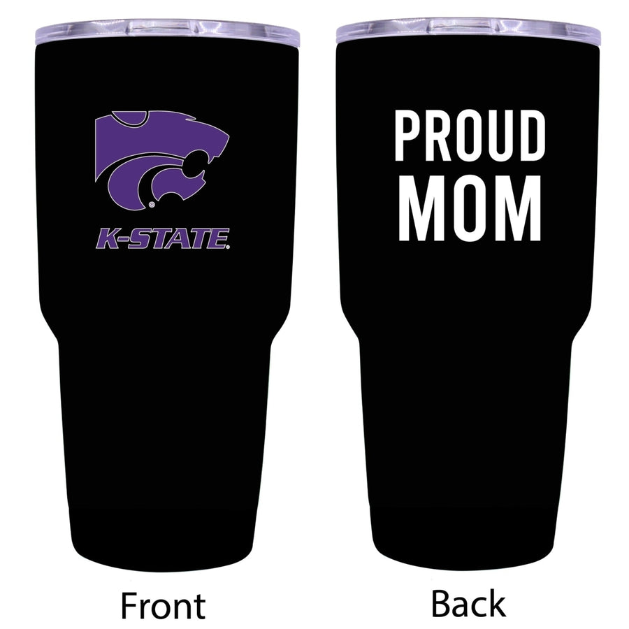 R and R Imports Kansas State Wildcats Proud Mom 24 oz Insulated Stainless Steel Tumblers Black. Image 1