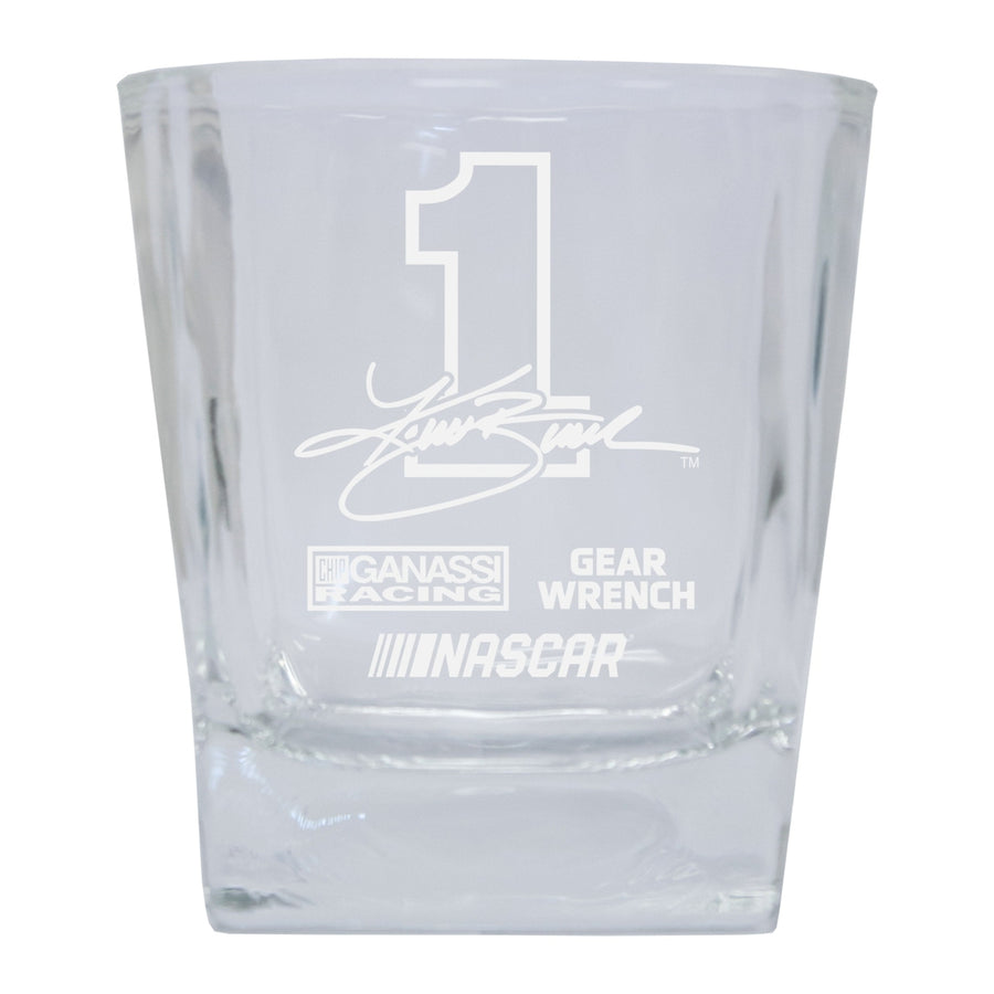 R and R Imports Kurt Busch NASCAR 1 Etched Whiskey Glass 2-Pack Image 1