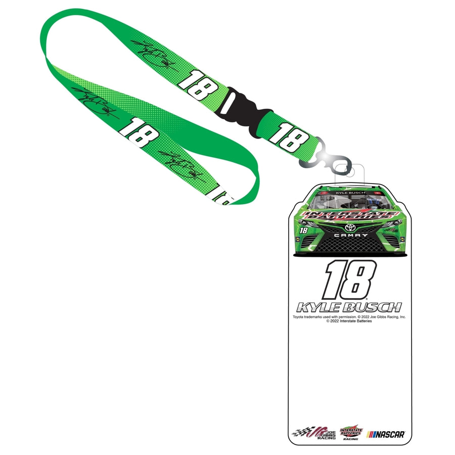 R and R Imports Kyle Busch 18 Nascar Credential Holder with Lanyard  for 2022 Image 1
