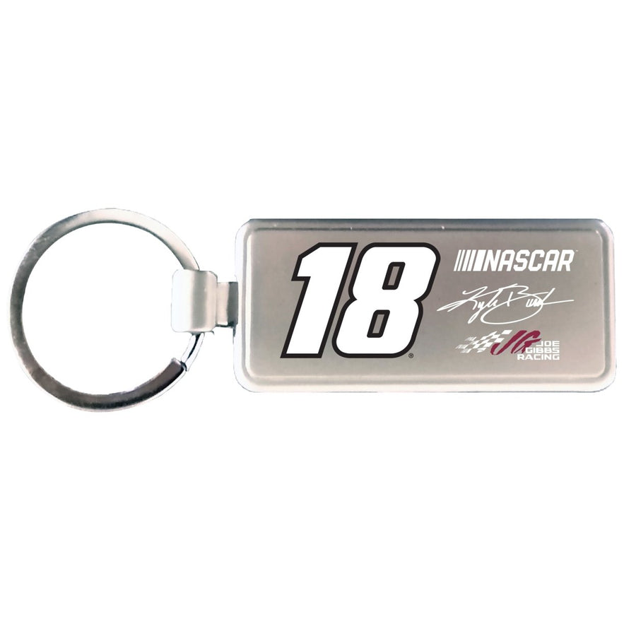 R and R Imports Kyle Busch 18 NASCAR Metal Keychain Image 1