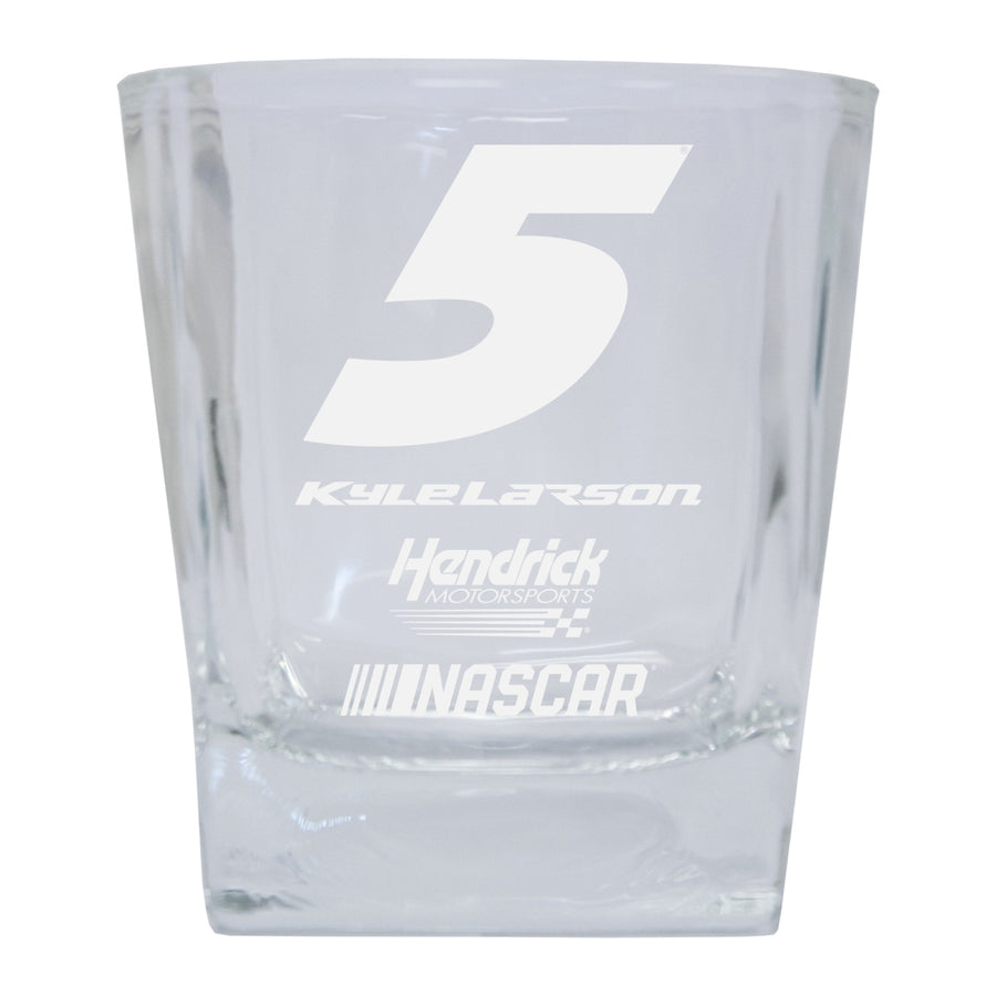 R and R Imports Kyle Larson NASCAR 5 Etched Whiskey Glass 2-Pack Image 1