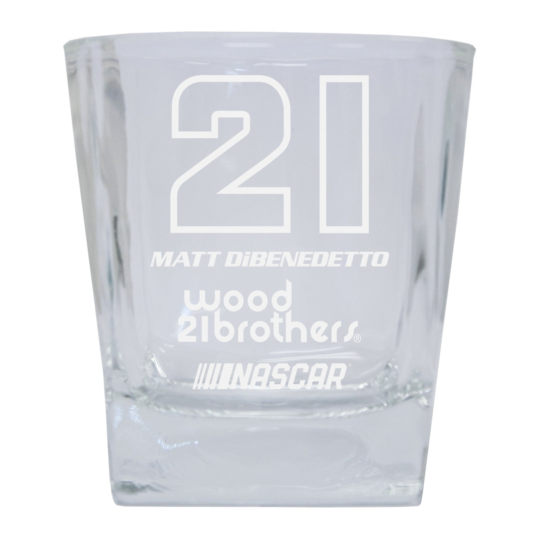 R and R Imports Matt DiBenedetto NASCAR 21 Etched Whiskey Glass 2-Pack Image 1