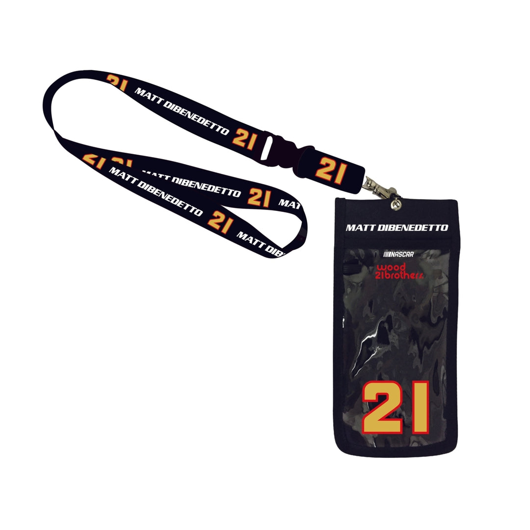 R and R Imports Matt DiBenedetto 21 Nascar Deluxe Credential Holder w/Lanyard Image 1