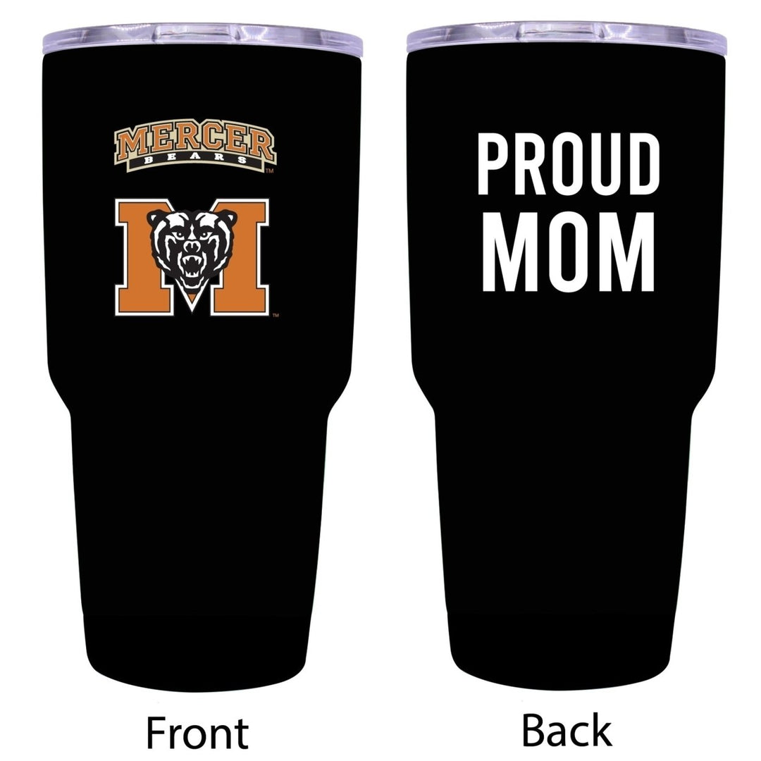 R and R Imports Mercer University Proud Mom 24 oz Insulated Stainless Steel Tumblers Black. Image 1