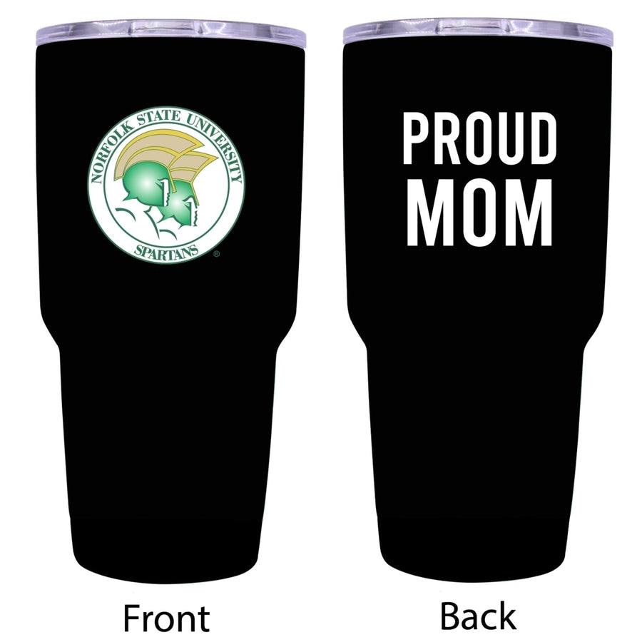 R and R Imports Norfolk State University Proud Mom 24 oz Insulated Stainless Steel Tumblers Black. Image 1