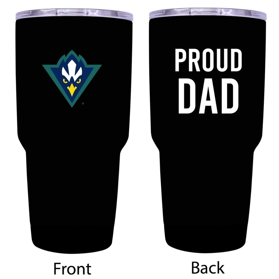 R and R Imports North Carolina Wilmington Seahawks Proud Dad 24 oz Insulated Stainless Steel Tumblers Black. Image 1