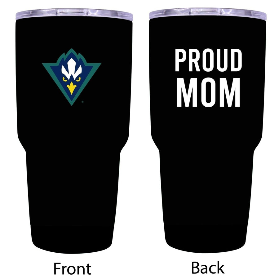 R and R Imports North Carolina Wilmington Seahawks Proud Mom 24 oz Insulated Stainless Steel Tumblers Black. Image 1