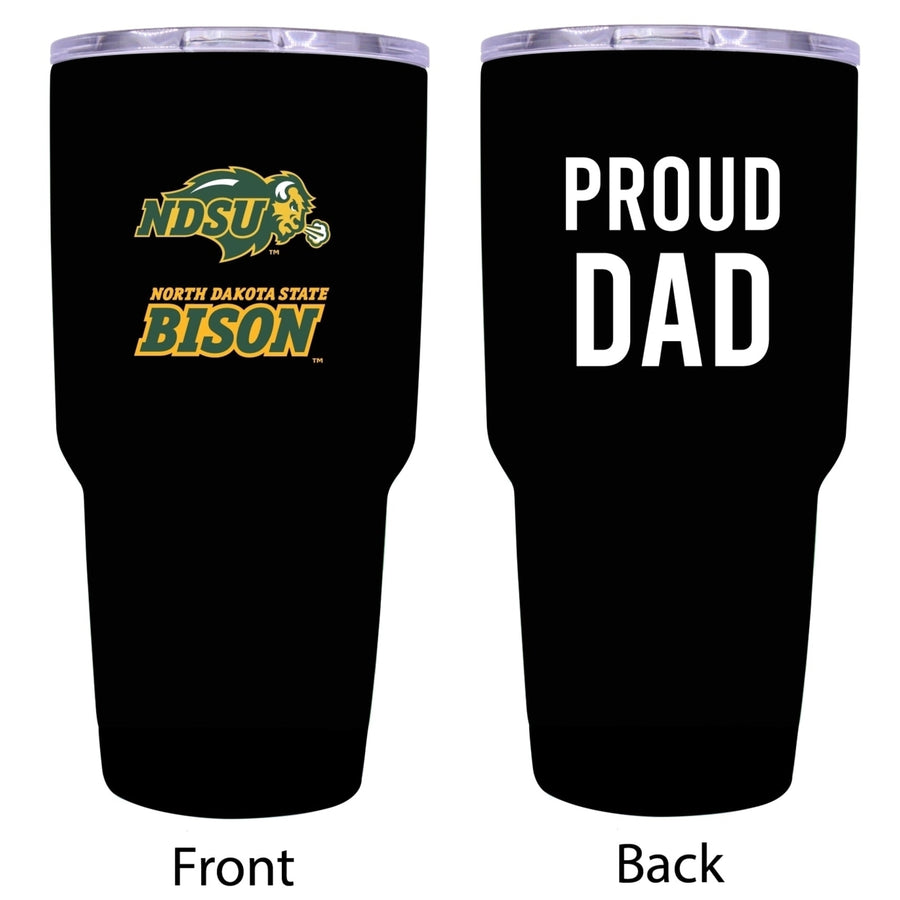 R and R Imports North Dakota State Bison Proud Dad 24 oz Insulated Stainless Steel Tumblers Black. Image 1