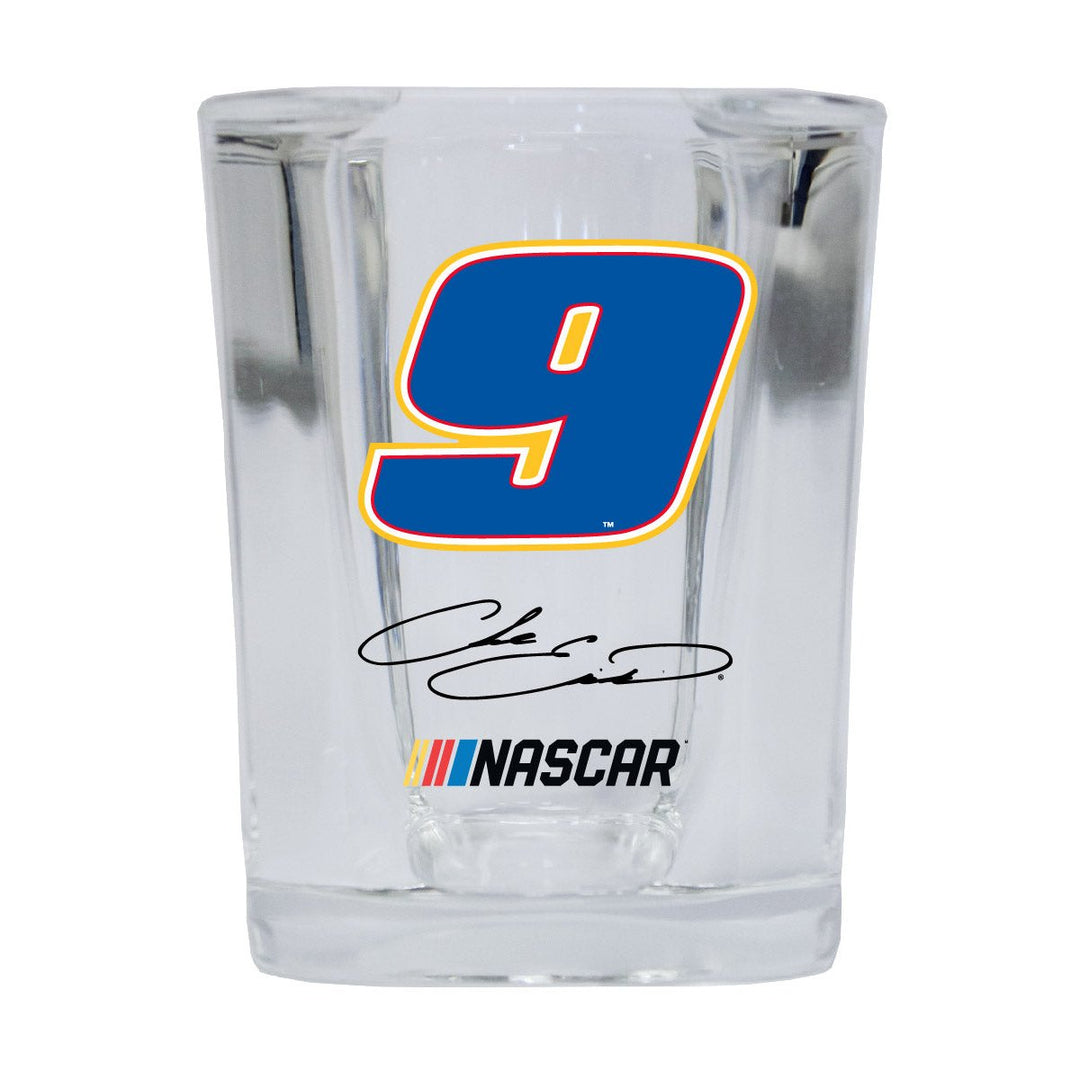 R and R Imports Officially Licensed NASCAR Chase Elliott 9 Shot Glass Square for 2020 Image 1